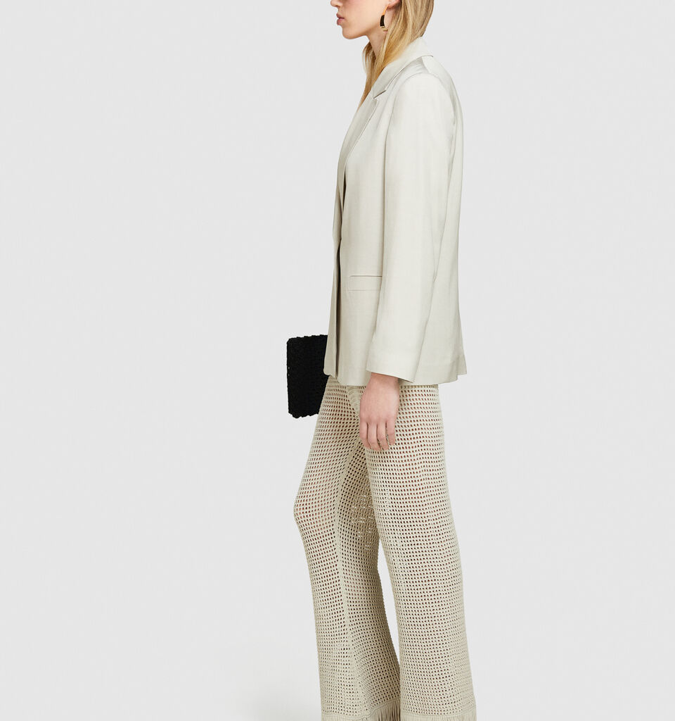 Single-breasted blazer - women's blazers - Beige | Sisley image number 2